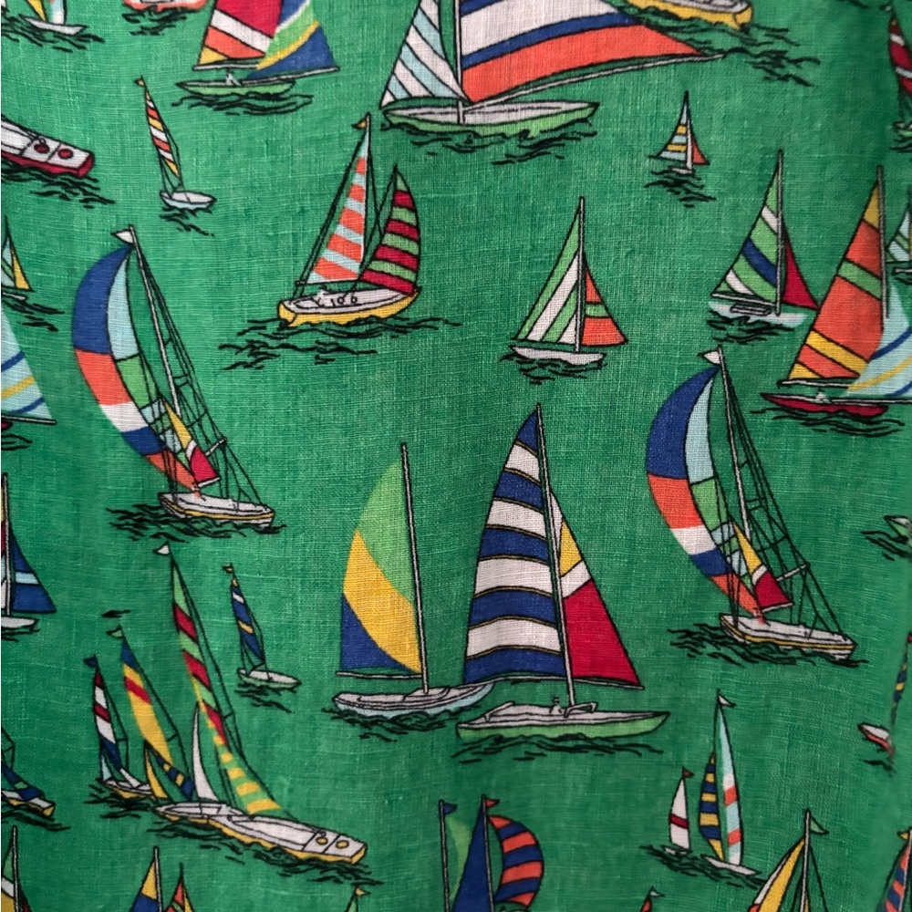 Ralph Lauren Shirt Mens Linen Sailboats Print Size L - Picture 2 of 7